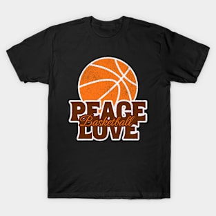 Peace Love Basketball Game Player Funny Sports Lover T-Shirt